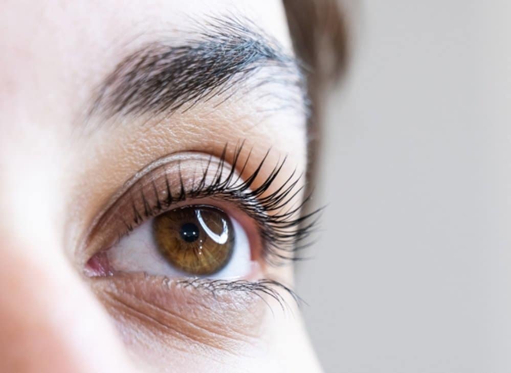 Close-up shot of a woman's eyelashes after Latisse®(2) (1) Close-up shot of a woman's eyelashes after Latisse®